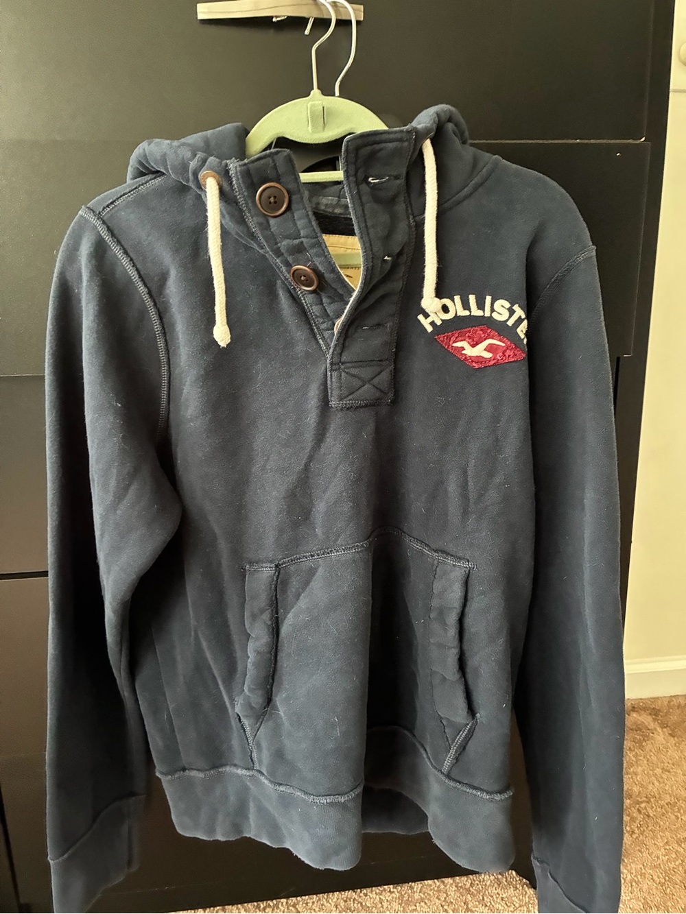 Womens Hollister Navy pull over hoodie